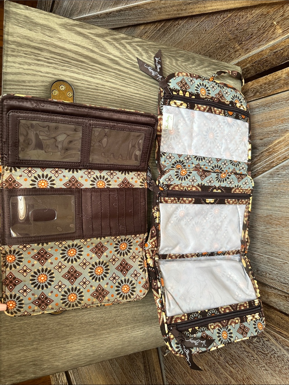 Vera Bradley Canyon Travel Tote Duffel Bag Cosmetic Case Wallet Lot Bundle of 4 - Picture 13 of 16